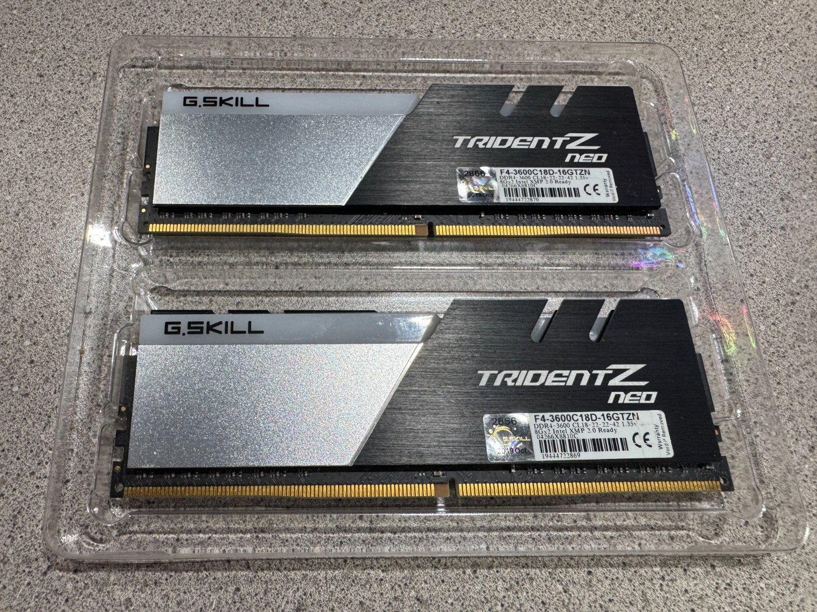 G.Skill TridentZ RGB 16GB (2x8GB) RAM DDR4 3600MHz F4-3600C18D-16GTZN Used G.Skill TridentZ RGB 16GB (2x8GB) RAM DDR4 3600MHz F4-3600C18D-16GTZN Used