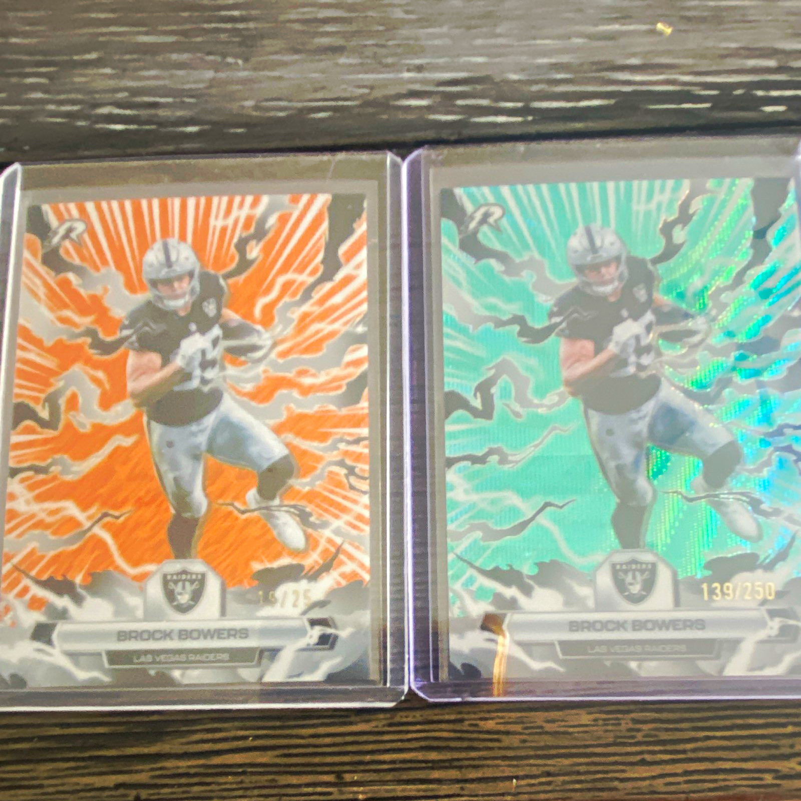 Topps 2024 Resurgence Aqua and Orange Brock Bowers #52 2-Card Lot /25 and /250