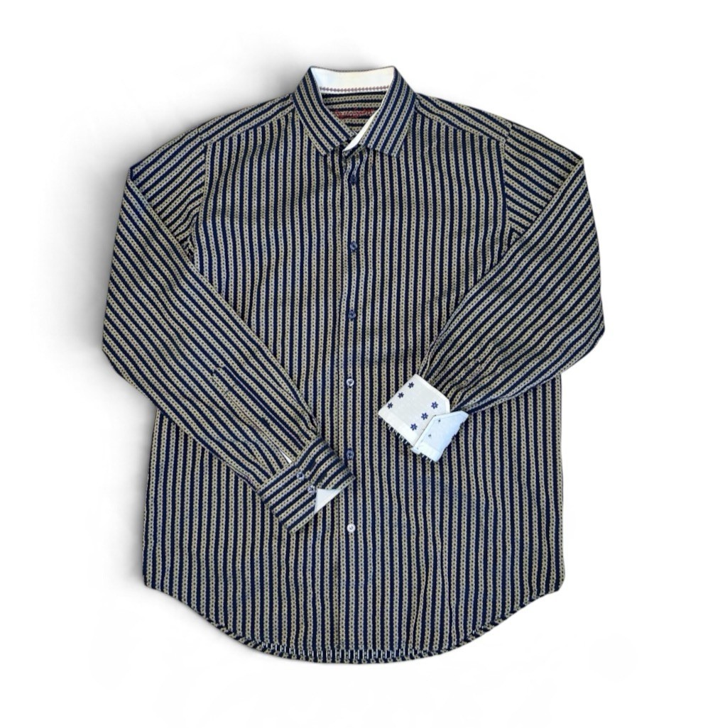 ROBERT GRAHAM Men’s Large Classic Fit Long Sleeve Flip Cuff Shirt