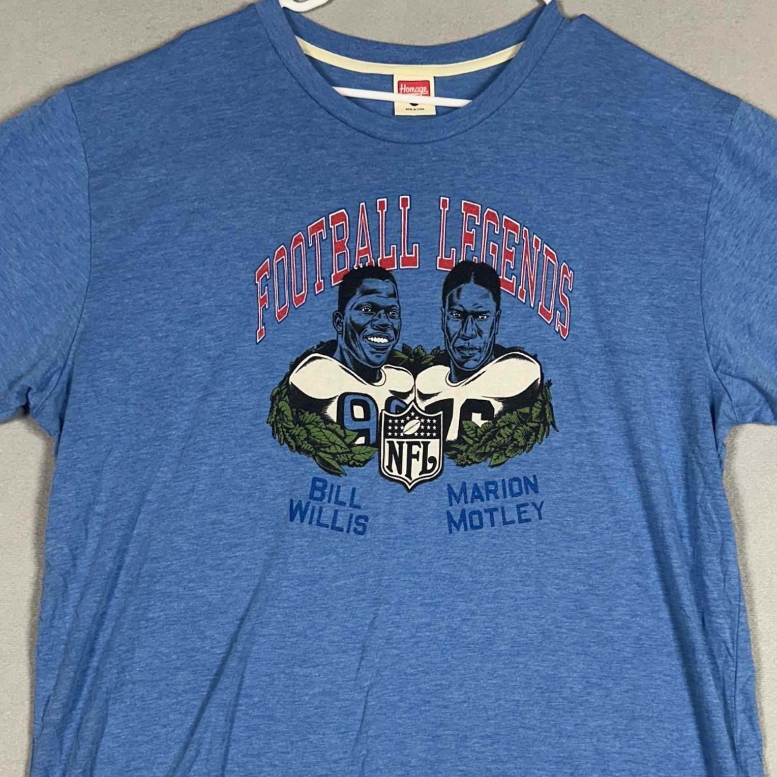 Homage T-Shirt Mens 2XL Football Legends Blue NFL Bill Willis Marion Motley EUC