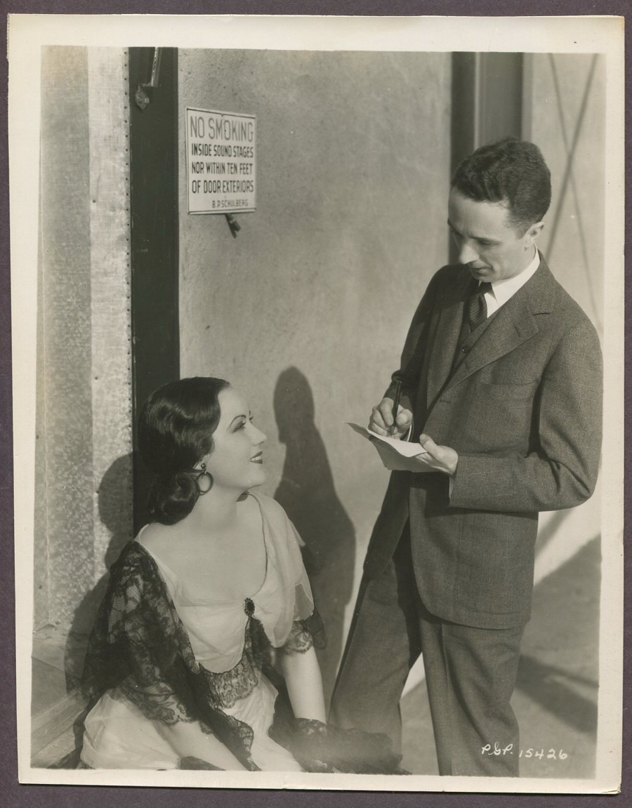 Norman Rockwell & Fay Wray Candid On Set Photo 1929 LINEN MOUNTED Photo J2925