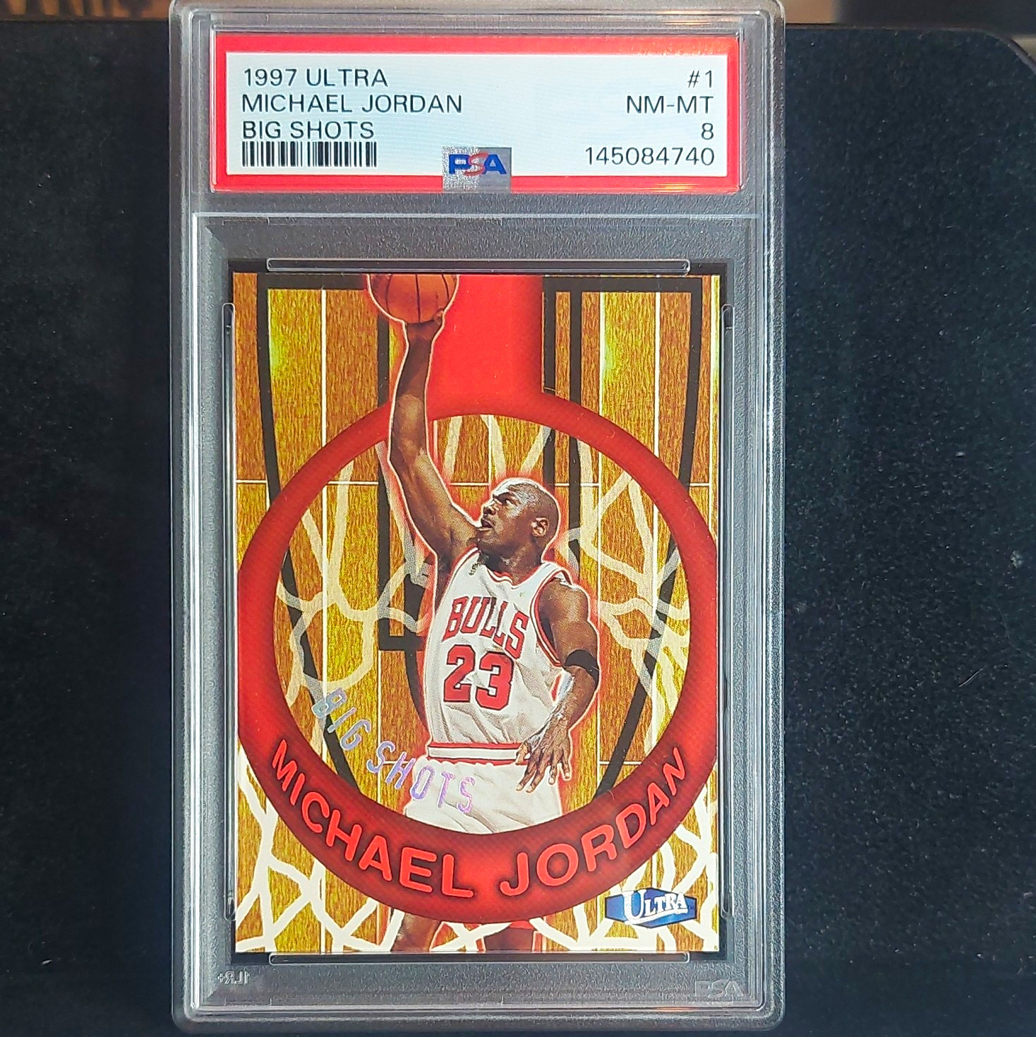 Fleer Ultra 1997-98 Big Shots Michael Jordan #1 BS PSA 8 Chicago Bulls Fleer Ultra 1997-98 Big Shots Michael Jordan #1 BS PSA 8 Chicago Bulls