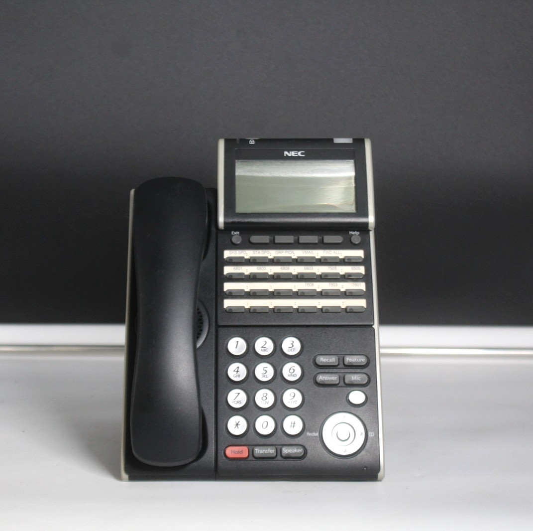 Lot of 10 NEC ITL-24D Desk Display Office Phones w/ Handsets & Stands