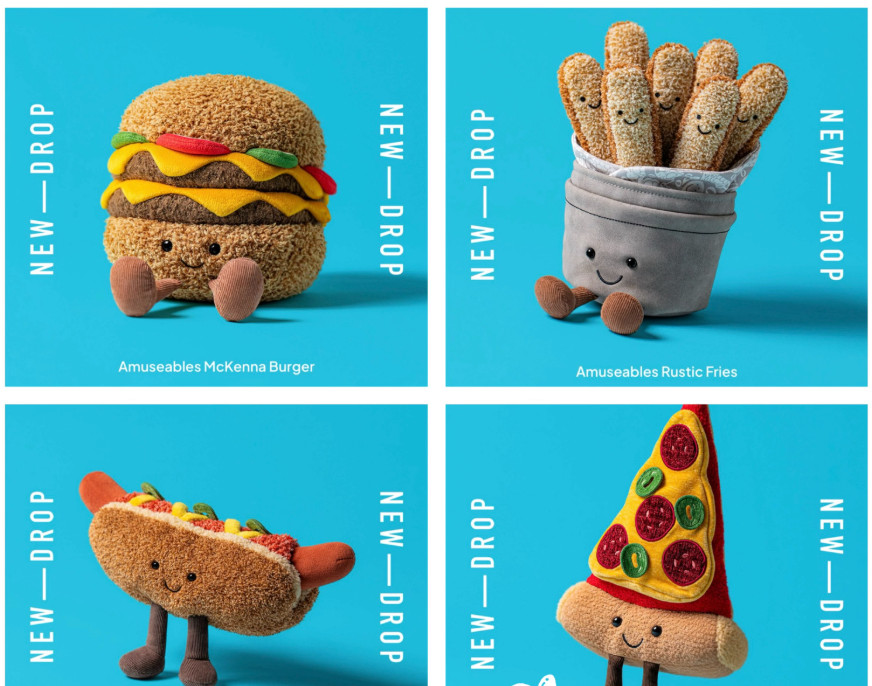 NYC Jellycat Exclusives - Pizza Burger Fries Hot Dog - Full Set with Pins NYC Jellycat Exclusives - Pizza Burger Fries Hot Dog - Full Set with Pins