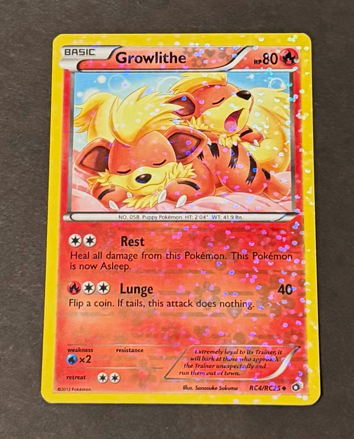 Growlithe RC4/RC25 Legendary Treasures Radiant Collection Holo - MP