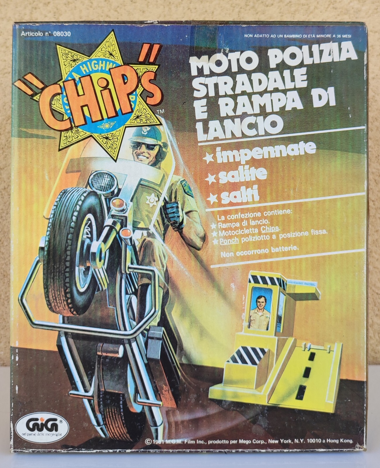 C.H.I.P.S HIGHWAY PATROL LAUNCHER TV SERIES motorcycle POLICE Chips Gig MEGO 1983 NEW