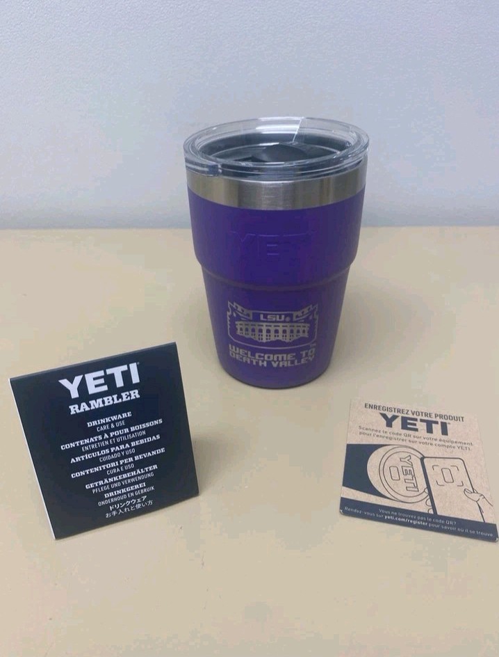 LSU Tiger Stadium Exclusive Yeti Tumbler Purple “Welcome to Death Valley”