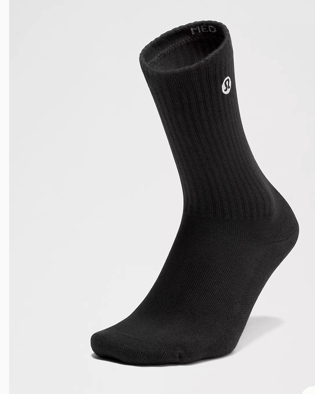 Lululemon Daily Essential Crew Socks 3 Pair Black Size M Crew Socks New