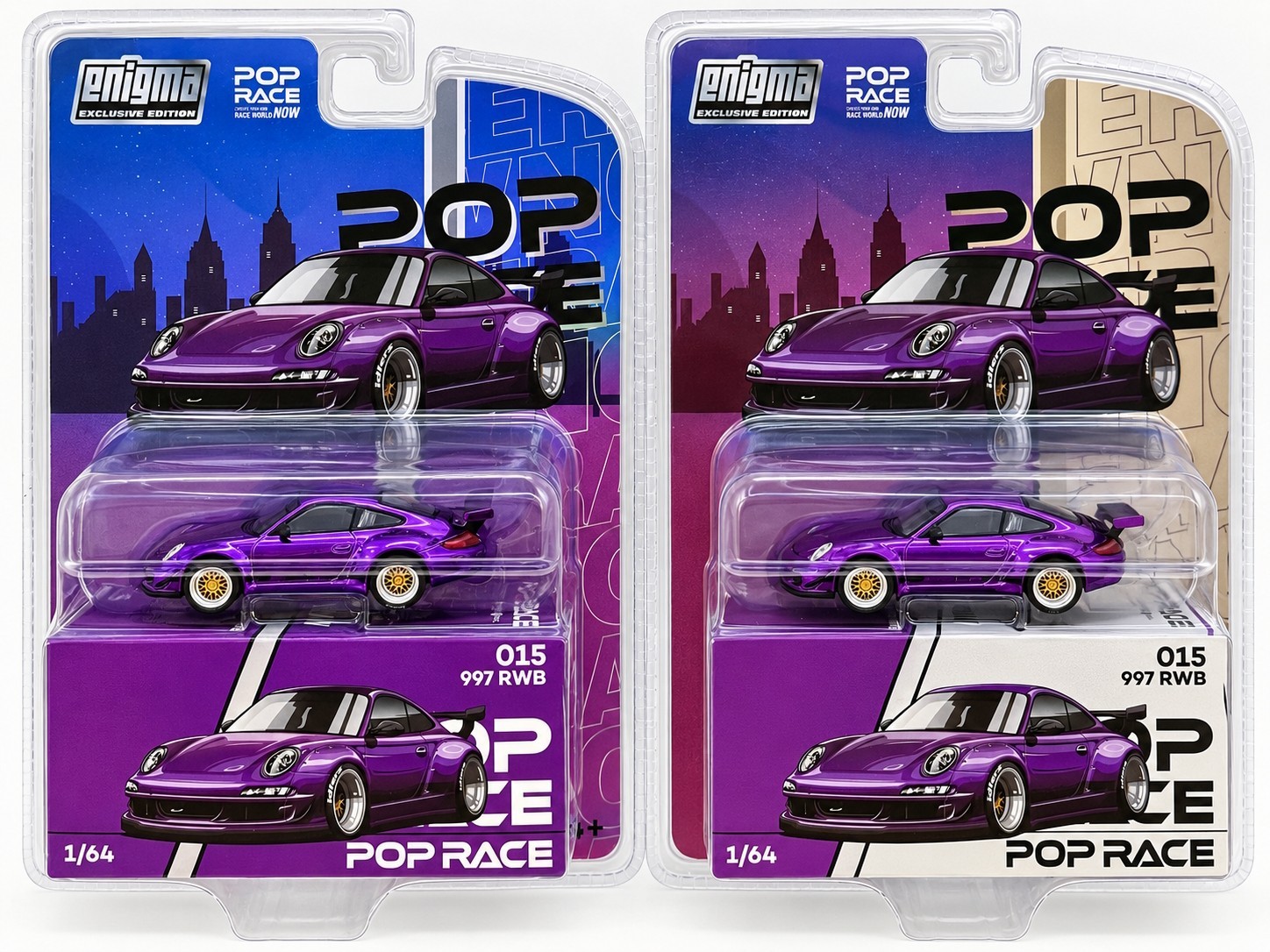 Pop Race Porsche RWB 997 Enigma Exclusive #015 COMMON + CHASE SET 1/64 Pop Race Porsche RWB 997 Enigma Exclusive #015 COMMON + CHASE SET 1/64