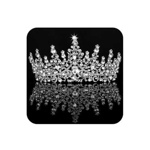 COCIDE Tiara and Crown for Women Crystal Queen Rhinestone T1,Silver
