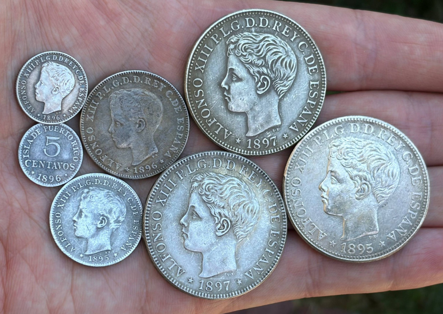 Puerto Rico 1895/1896/1897 UN Peso 5/10/20/40 SET