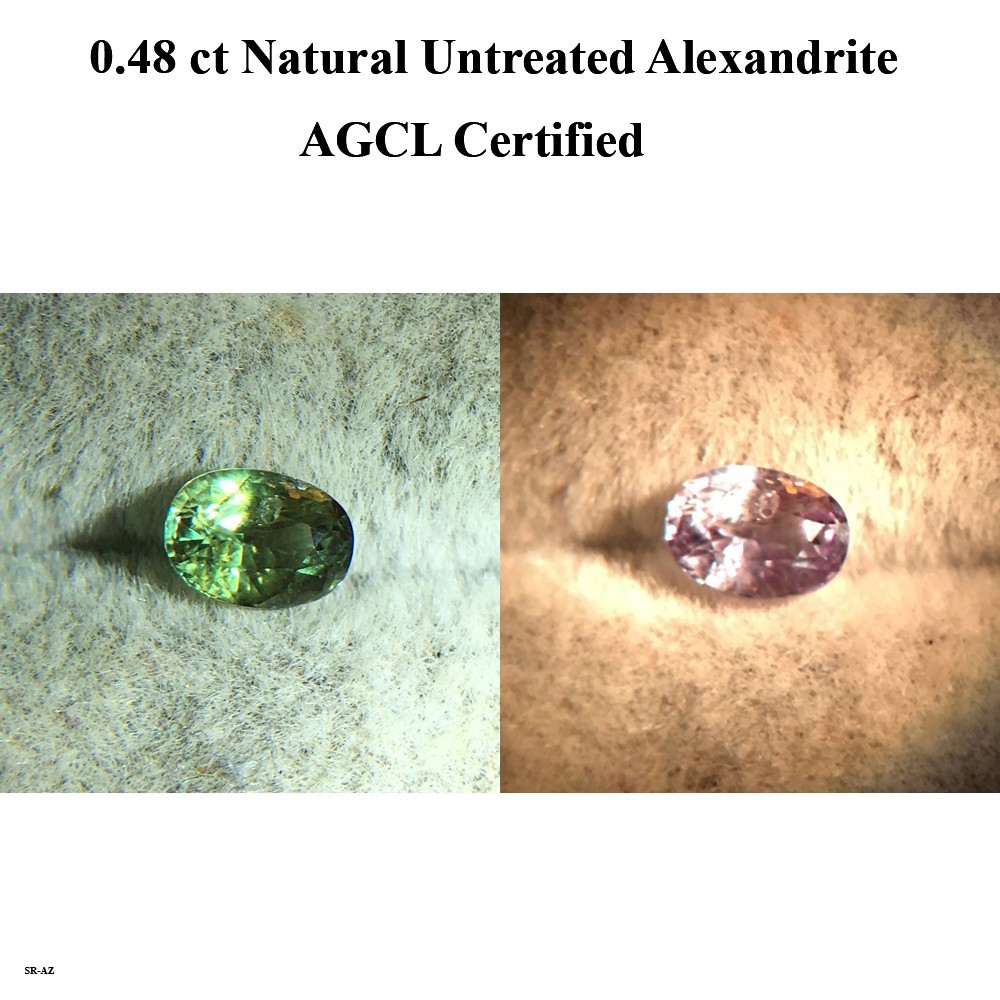 0.48 ct Natural Untreated Alexandrite ( Light Change ) | AGCL Certified