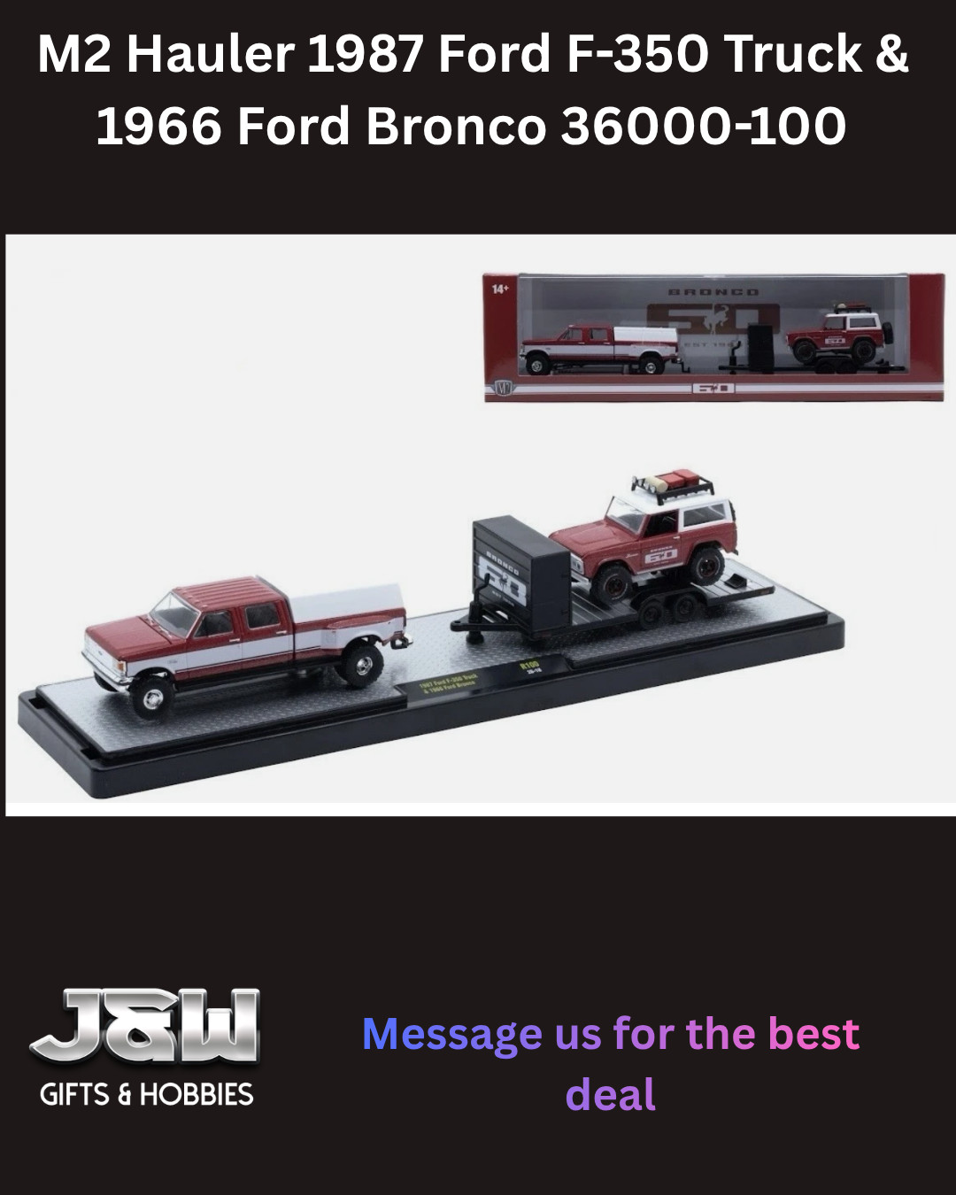 M2 Hauler 1987 Ford F-350 Truck & 1966 Ford Bronco 36000-100 1/64