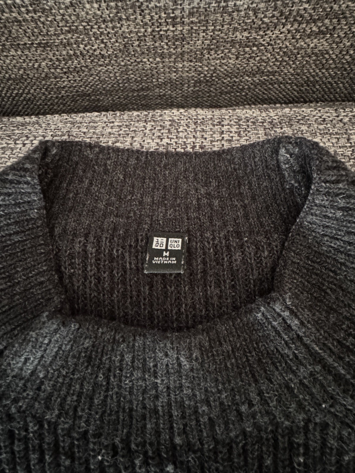 Uniqlo Men’s Sweater Size Medium Black Chunky Ribbed Fishermen Knit