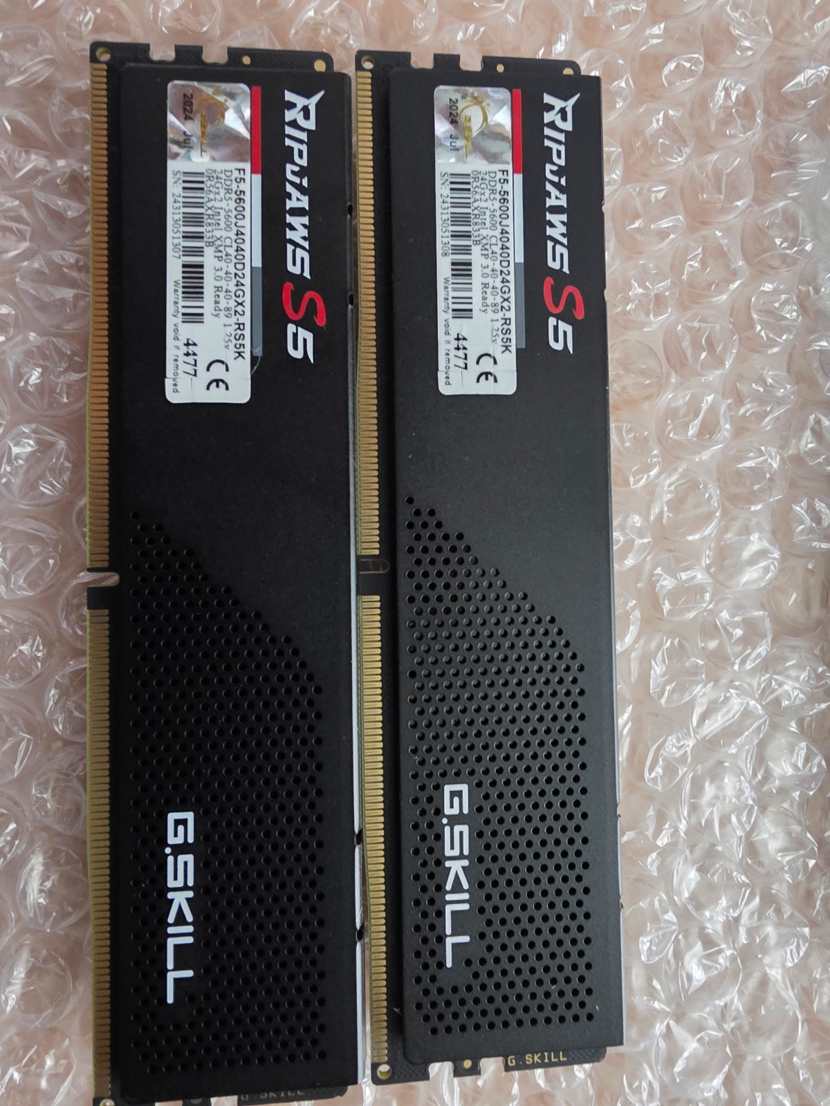 G.Skill Ripjaws S5 F5-6000J4048F24GX2-RS5K memory module 48 GB 2 x 24 GB DDR5 G.Skill Ripjaws S5 F5-6000J4048F24GX2-RS5K memory module 48 GB 2 x 24 GB DDR5
