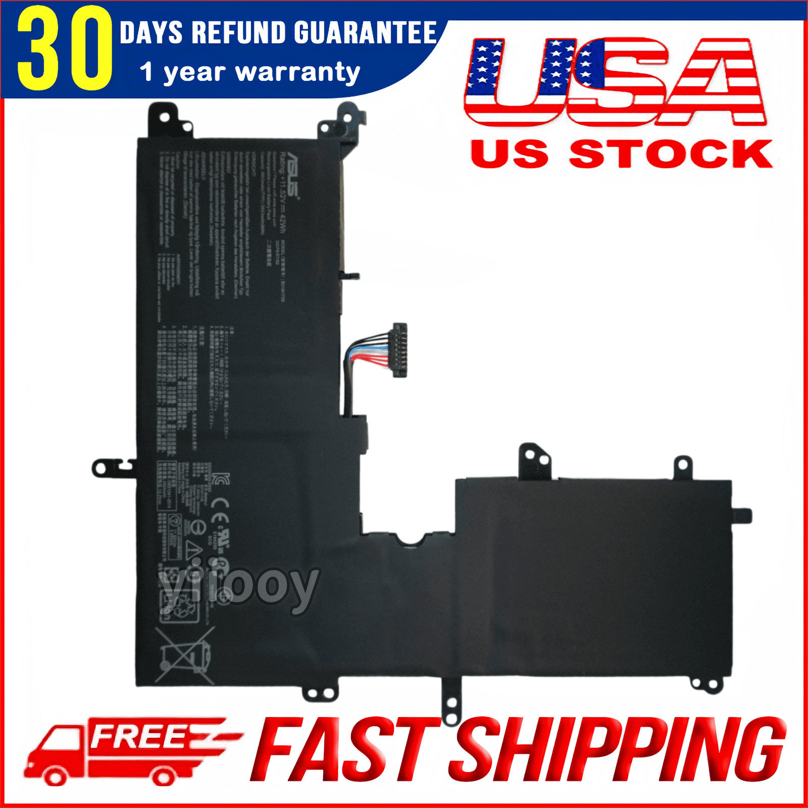 Genuine 42Wh B31N1705 Battery for Asus Q405UA UX460UA TP410UR TP410UA TP410UF