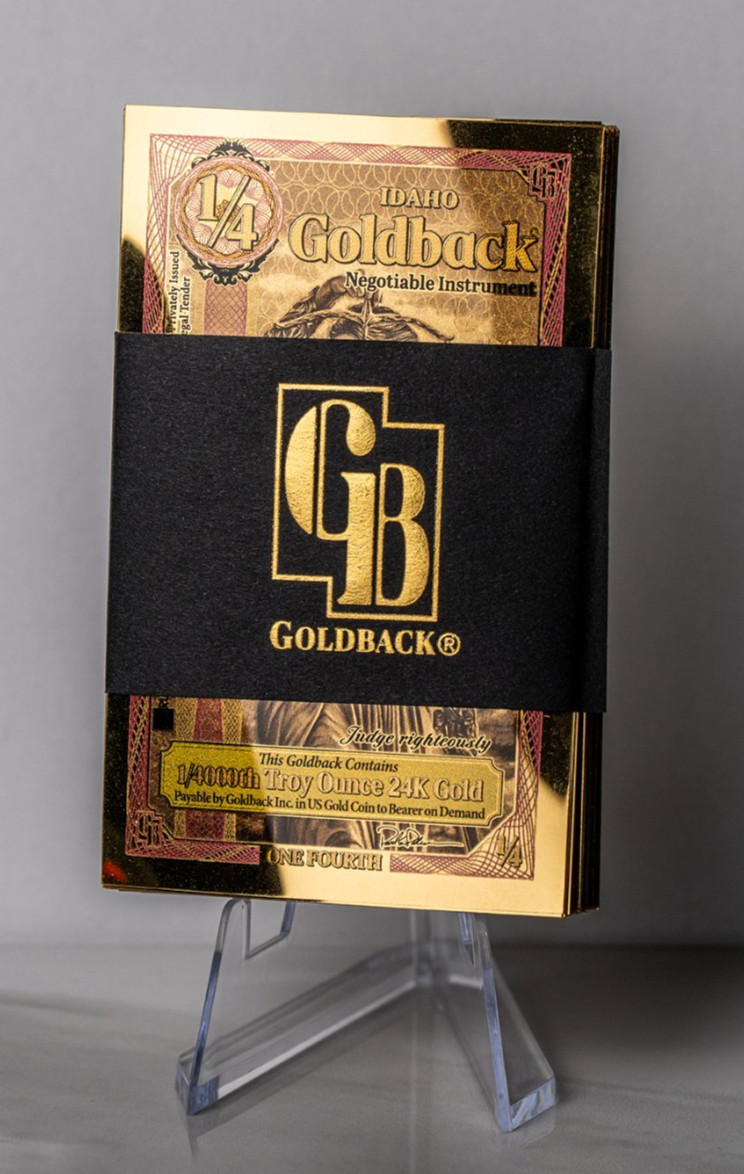 Lot 100 X - 1/4 IDAHO NONAlpha Goldback Aurum Gold Foil Note 1/4000 oz 24kt .999