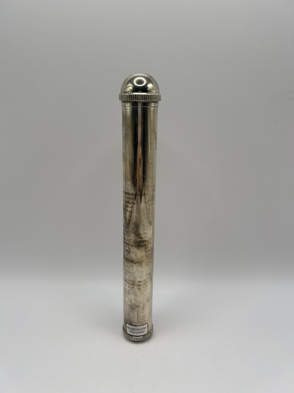 VTG Wallace Silversmiths Silver Plated Cigar Case Single Tube w Lid Springloaded VTG Wallace Silversmiths Silver Plated Cigar Case Single Tube w Lid Springloaded