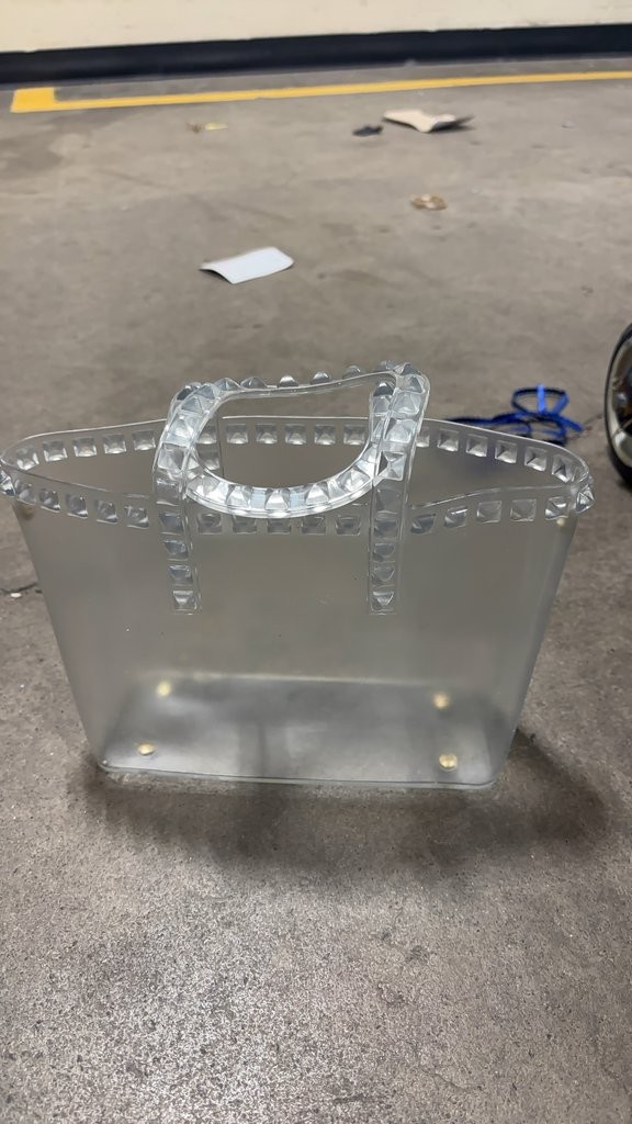Vintage Clear Lucite Handbag with Studded Handles Vintage Clear Lucite Handbag with Studded Handles