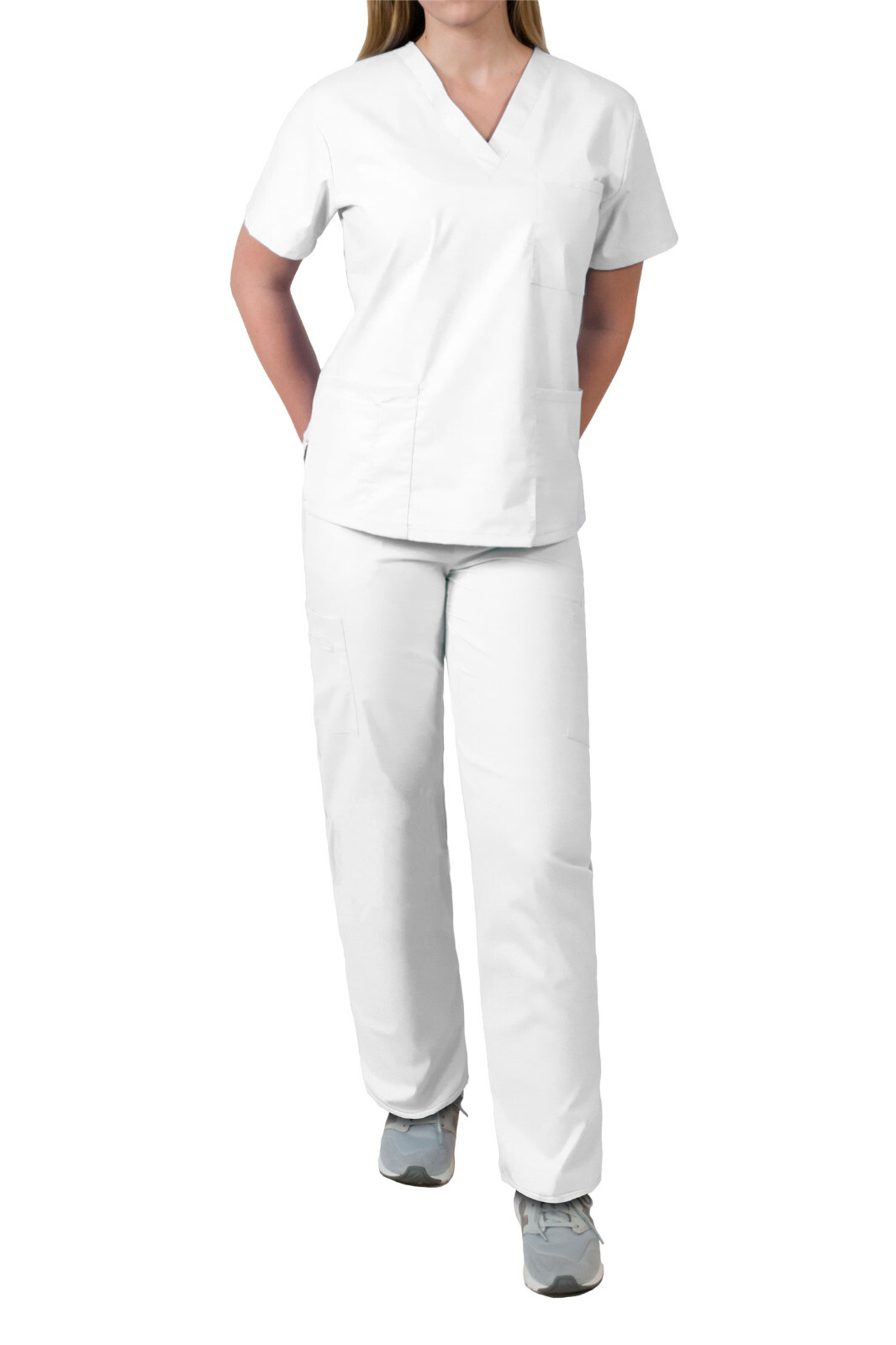 MedGear Women\'s Relaxed Scrubs Set, Eversoft Fabric, Multi-pocket Top and Pants