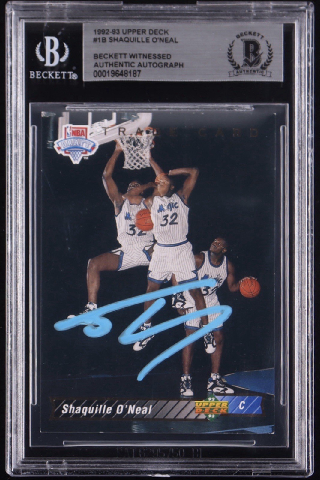 Upper Deck 1992-93 Shaquille O'Neal Orlando Magic #1B Auto BAS