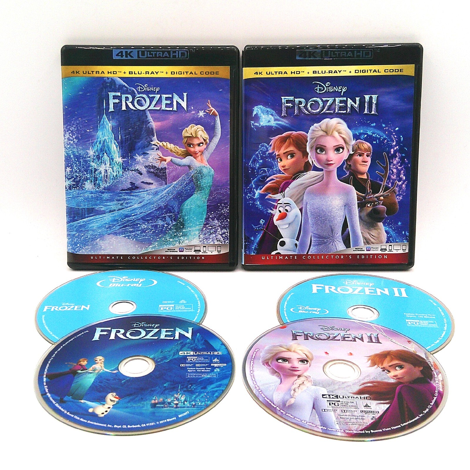 DISNEY’S FROZEN 1 & 2 [4k Ultra HD + Blu-ray + digital] 2-MOVIE Collection - NEW