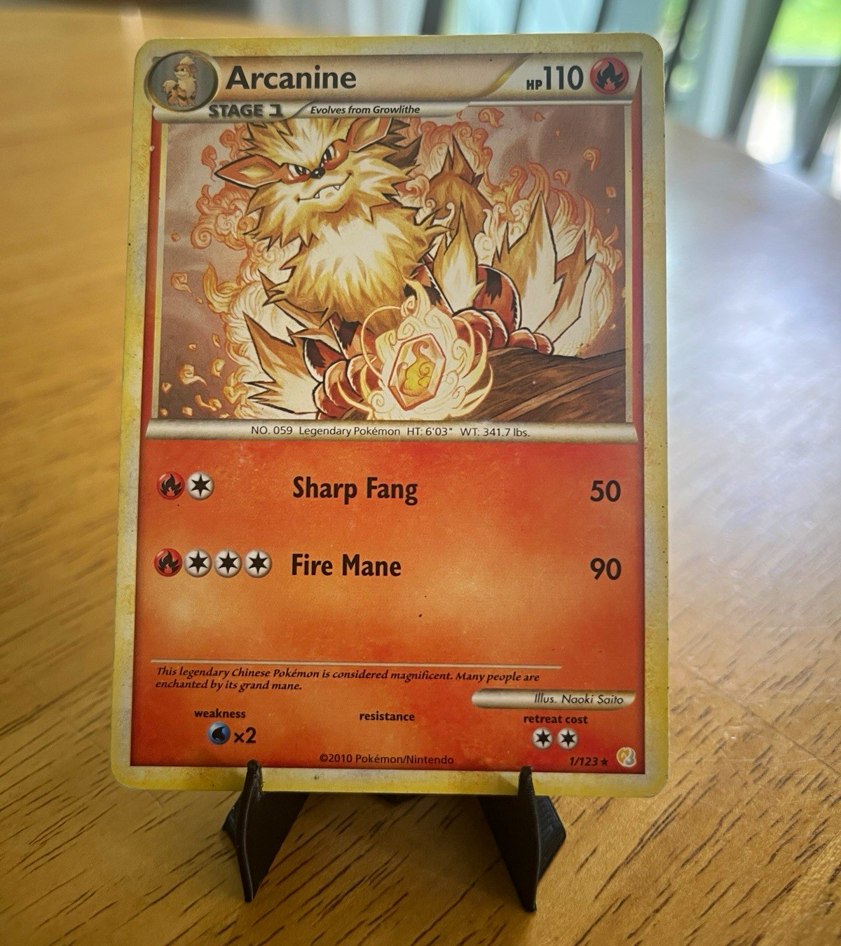 Pokemon Arcanine 1/123 HeartGold SoulSilver EN