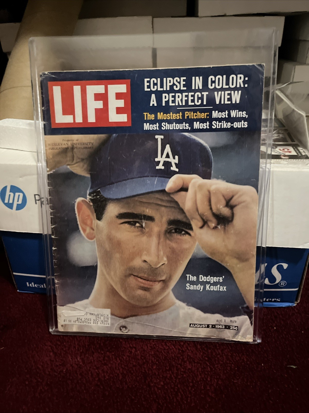 Sandy Koufax Los Angeles Dodgers cover Life magazine August 2, 1963 Vintage MLB