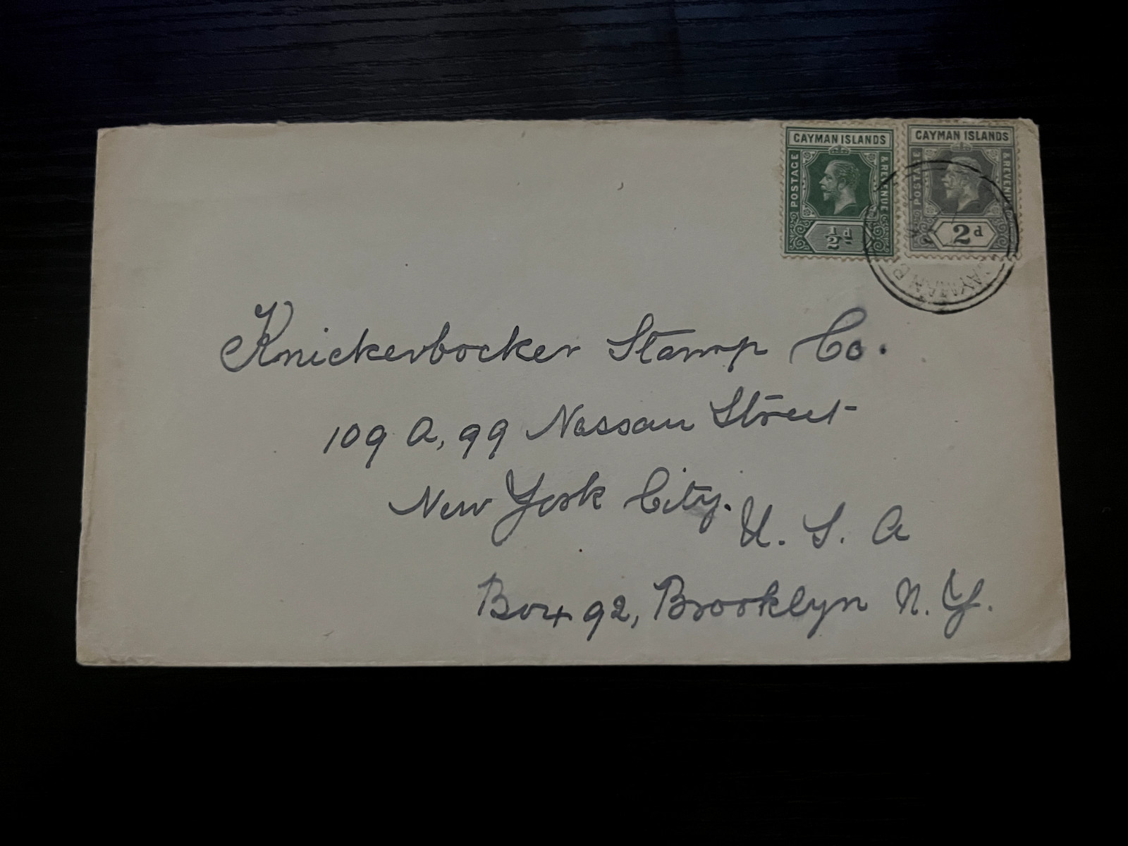 British Cayman Islands Cover to Brooklyn New York City NY USA