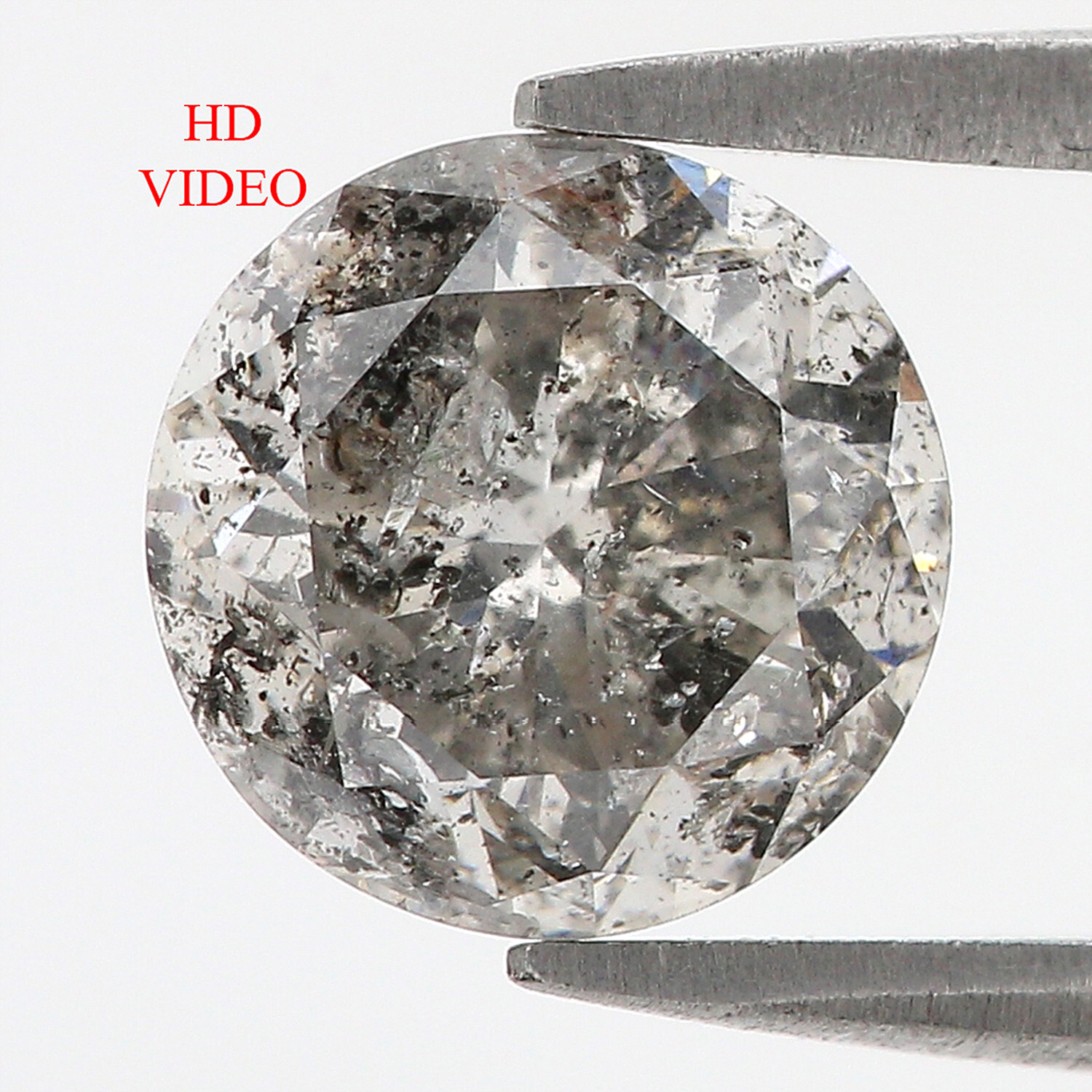 2.35 CT Natural Loose Round Cut Diamond 8.25 MM Salt And Pepper Diamond KDL3324