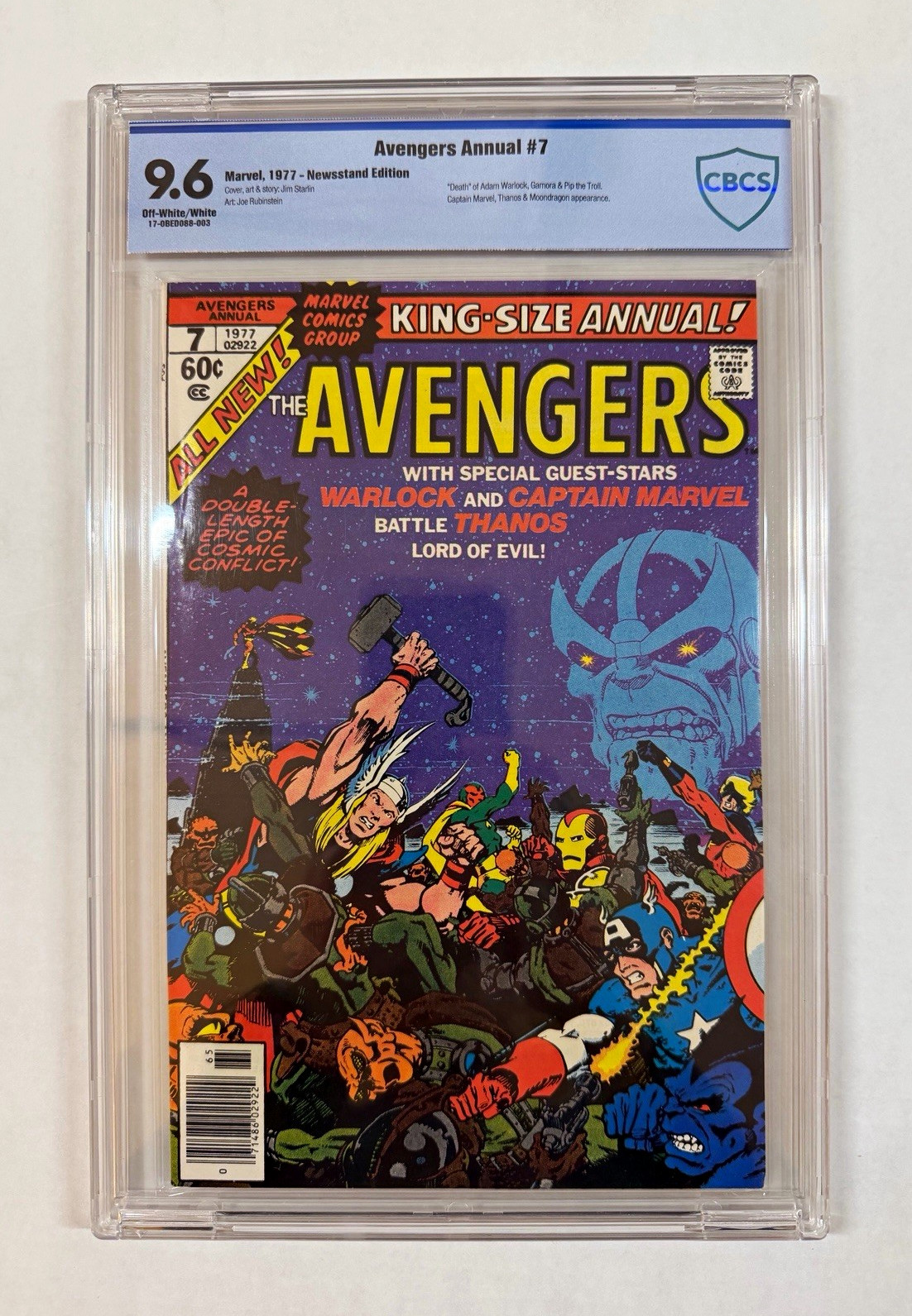 The Avengers Annual #7 1977 Thanos Warlock Captain Marvel CBCS 9.6 Newstand The Avengers Annual #7 1977 Thanos Warlock Captain Marvel CBCS 9.6 Newstand