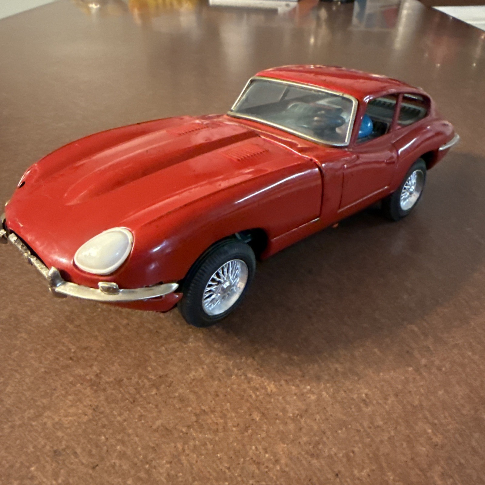 Vintage Bandai 1960s Red JAGUAR XK-E COUPE Motorized Bump and Go - See Video Vintage Bandai 1960s Red JAGUAR XK-E COUPE Motorized Bump and Go - See Video