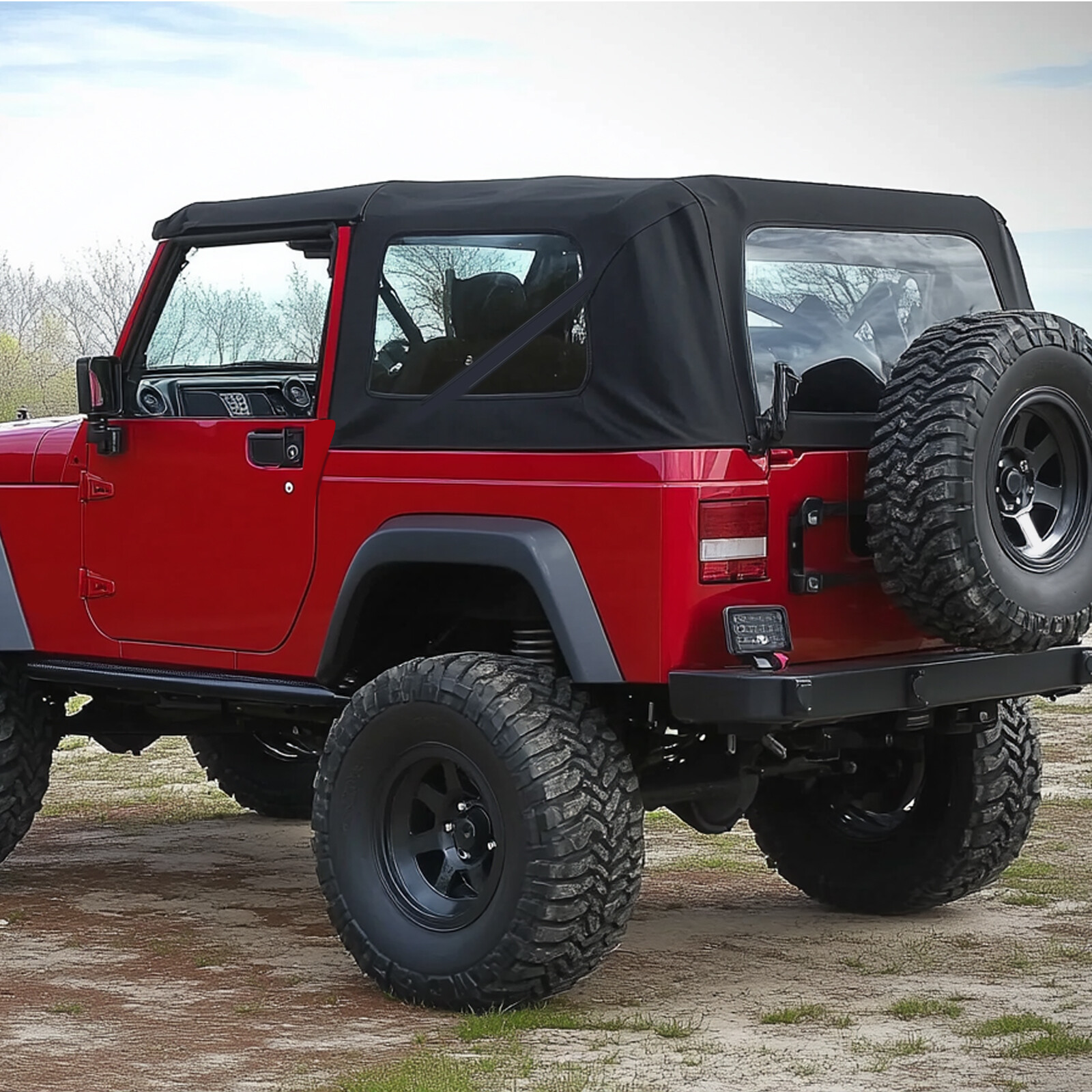 Kojem For 97-06 Jeep Wrangler TJ Soft top Sailcloth Replacement w/Tinted Windows Kojem For 97-06 Jeep Wrangler TJ Soft top Sailcloth Replacement w/Tinted Windows