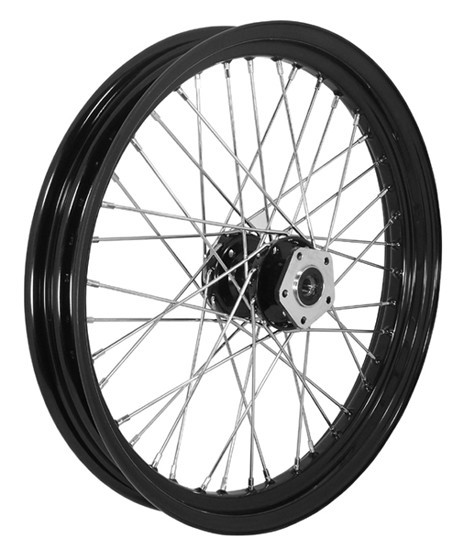New 23x3 Black And Chrome 40 Spoke Front Wheel for 2008/Later Harley Davidson FL