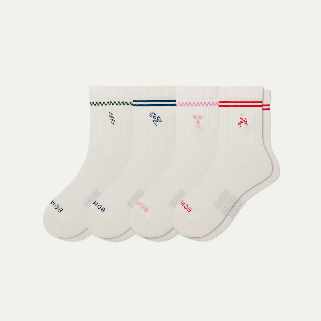 NWT | BOMBAS | Women's Modern Rib Half Calf Sock 4-Pack | All Colors + Sizes