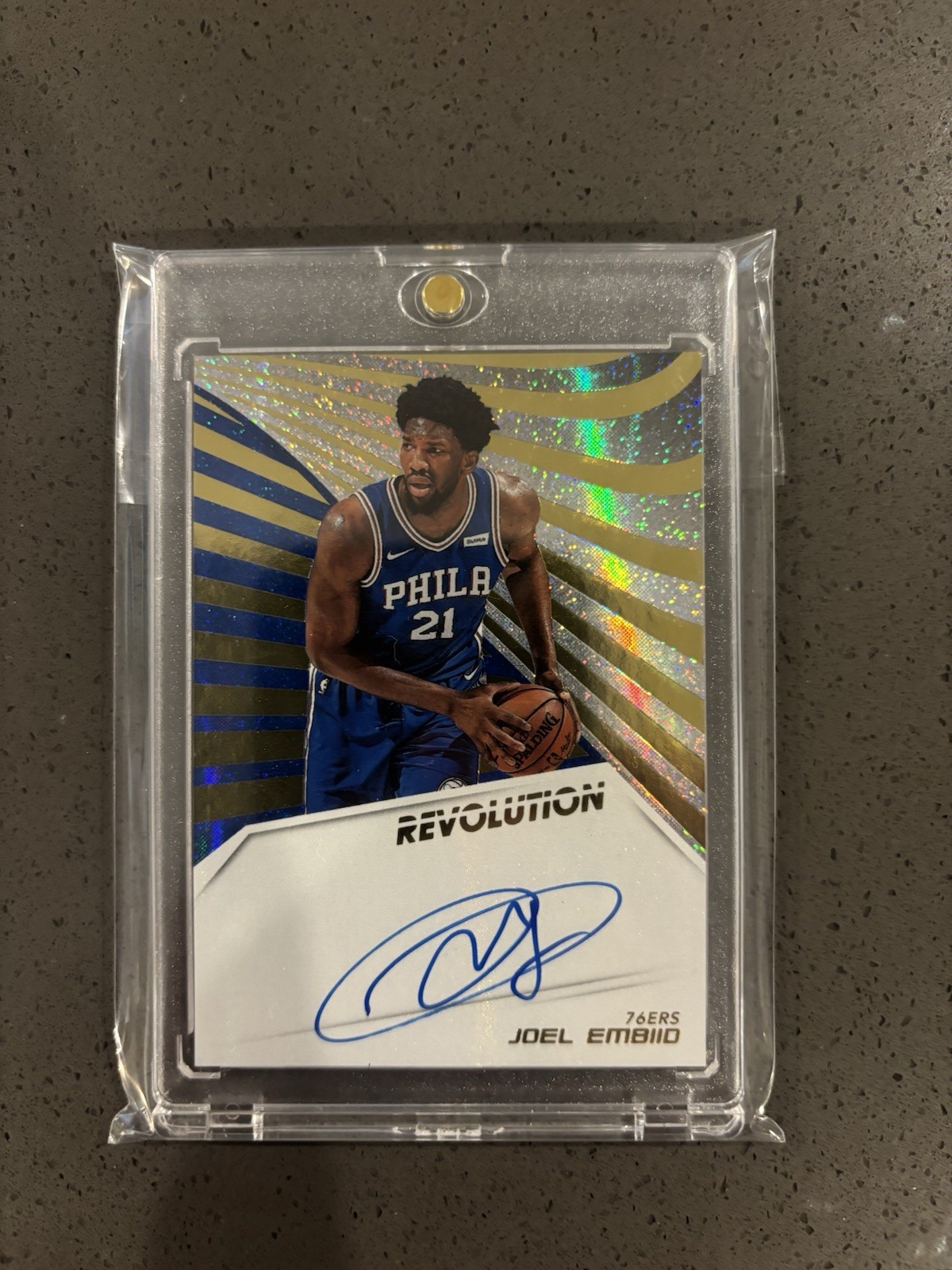 Panini Revolution 2018-19 Joel Embiid Auto AU-JEM Philadelphia 76ers