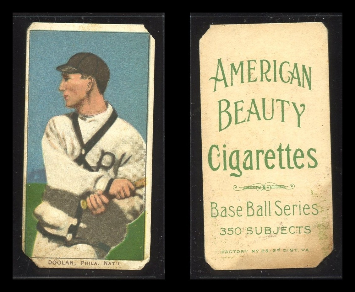 T206 Mickey Doolan Batting ~~ PR condition ~~ American Beauty 350 no Frame back