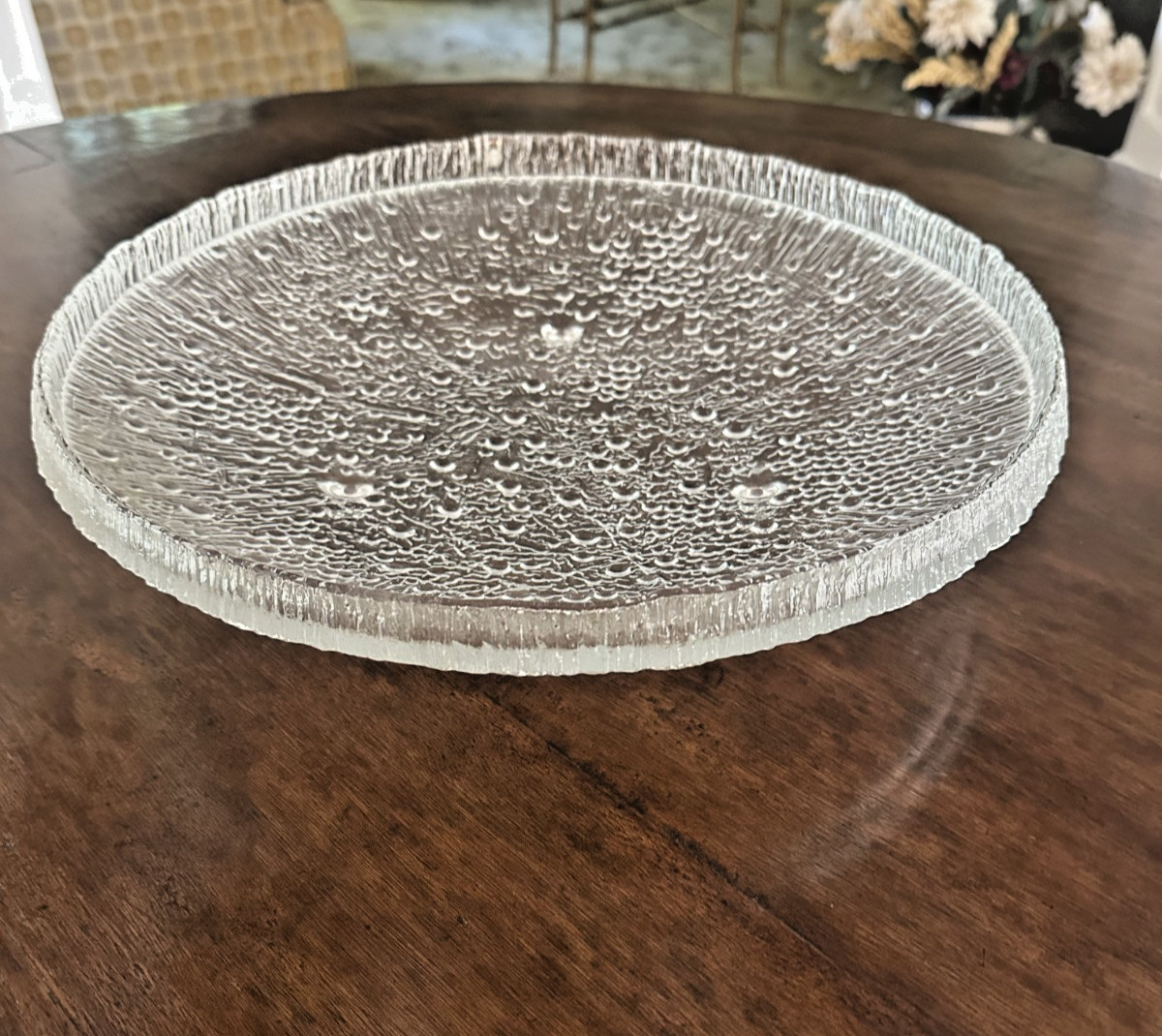 1960s IITTALA Finland 14.5 “ Footed Glass Bowl Design by Tapio Wirkkala - DS29 1960s IITTALA Finland 14.5 “ Footed Glass Bowl Design by Tapio Wirkkala - DS29