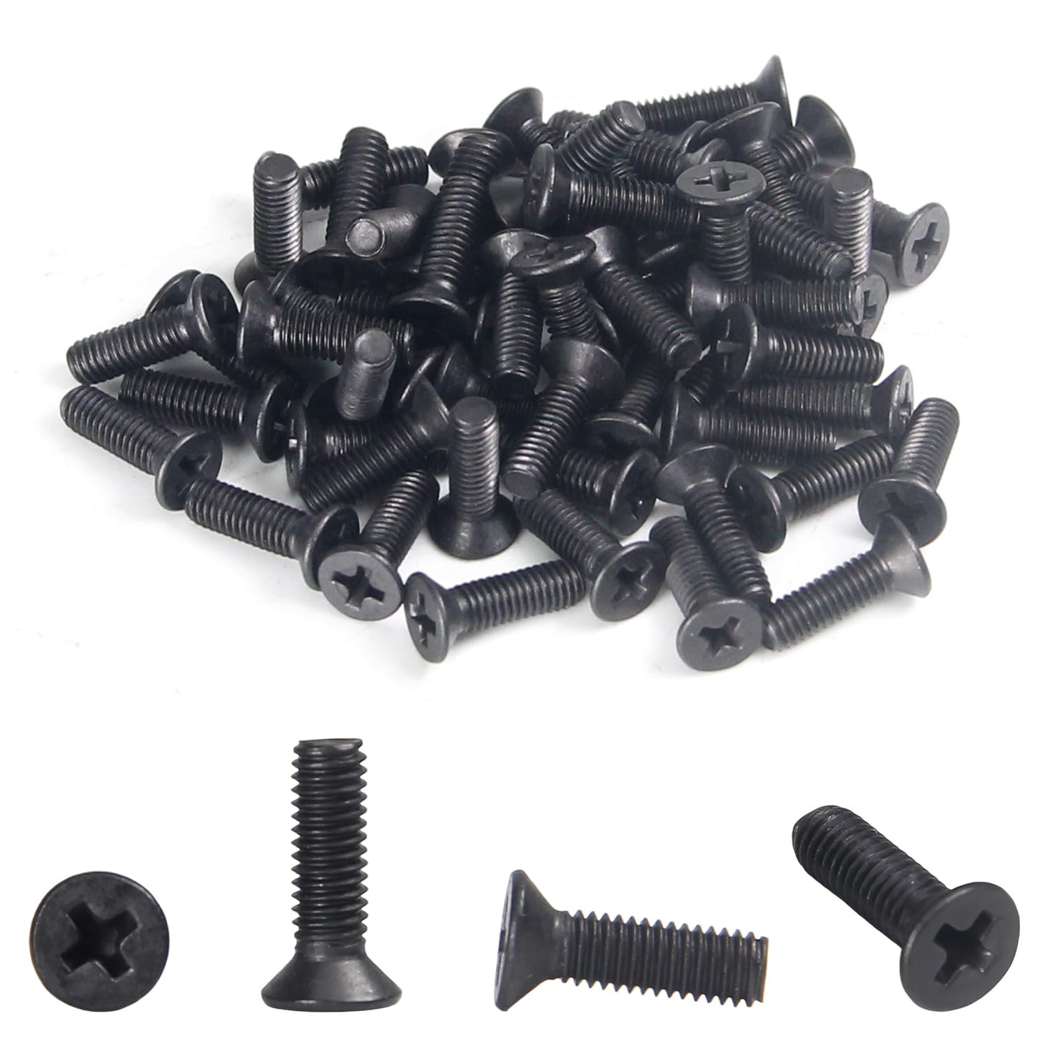 MroMax 50Pcs M3 x 10mm Phillips Countersunk Head Machine Screws | 304 Stainle...
