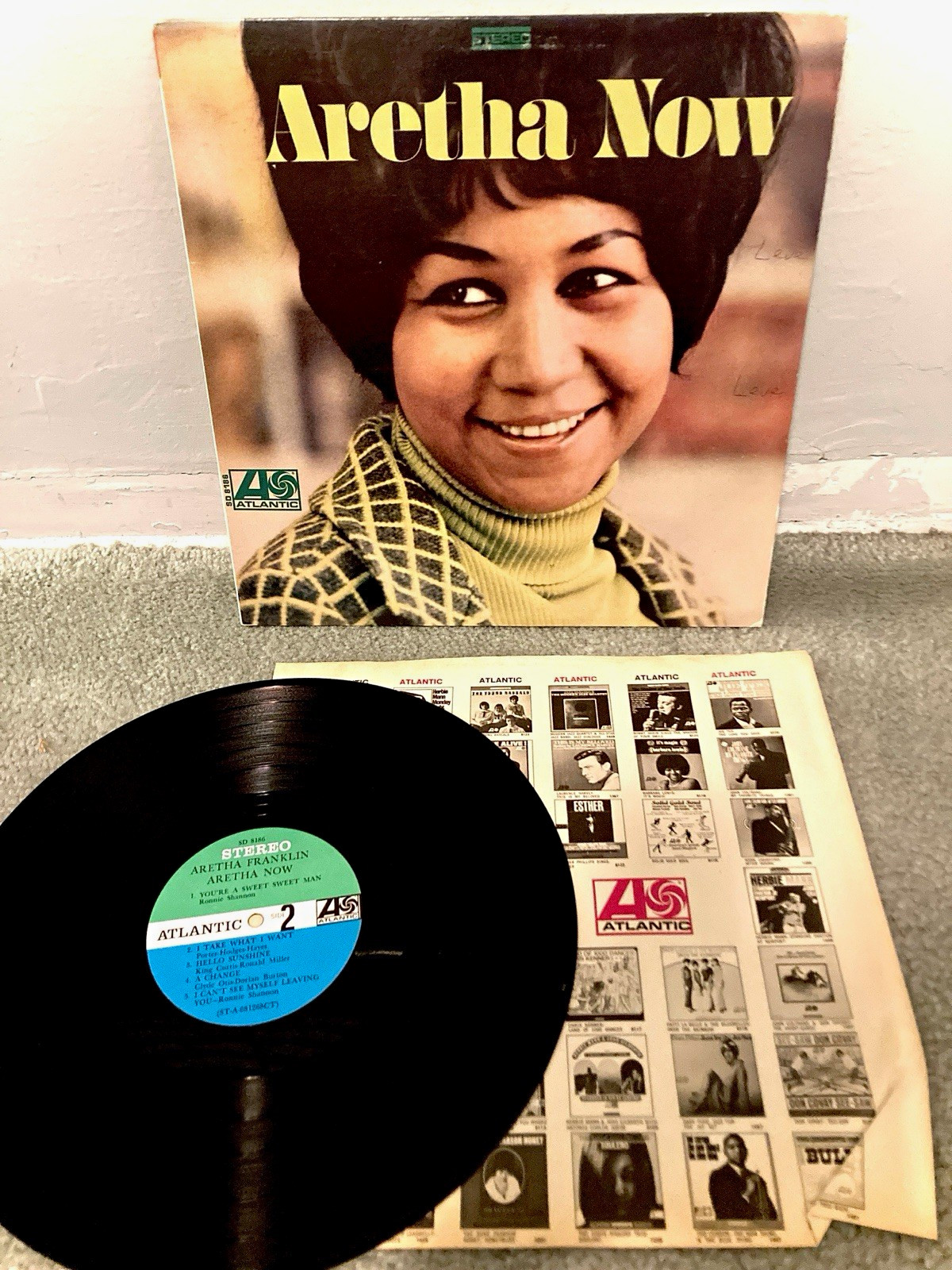 ARETHA FRANKLIN “Aretha Now” Atlantic 1968 Stereo LP * Soul * FIRST PRESSING VG+