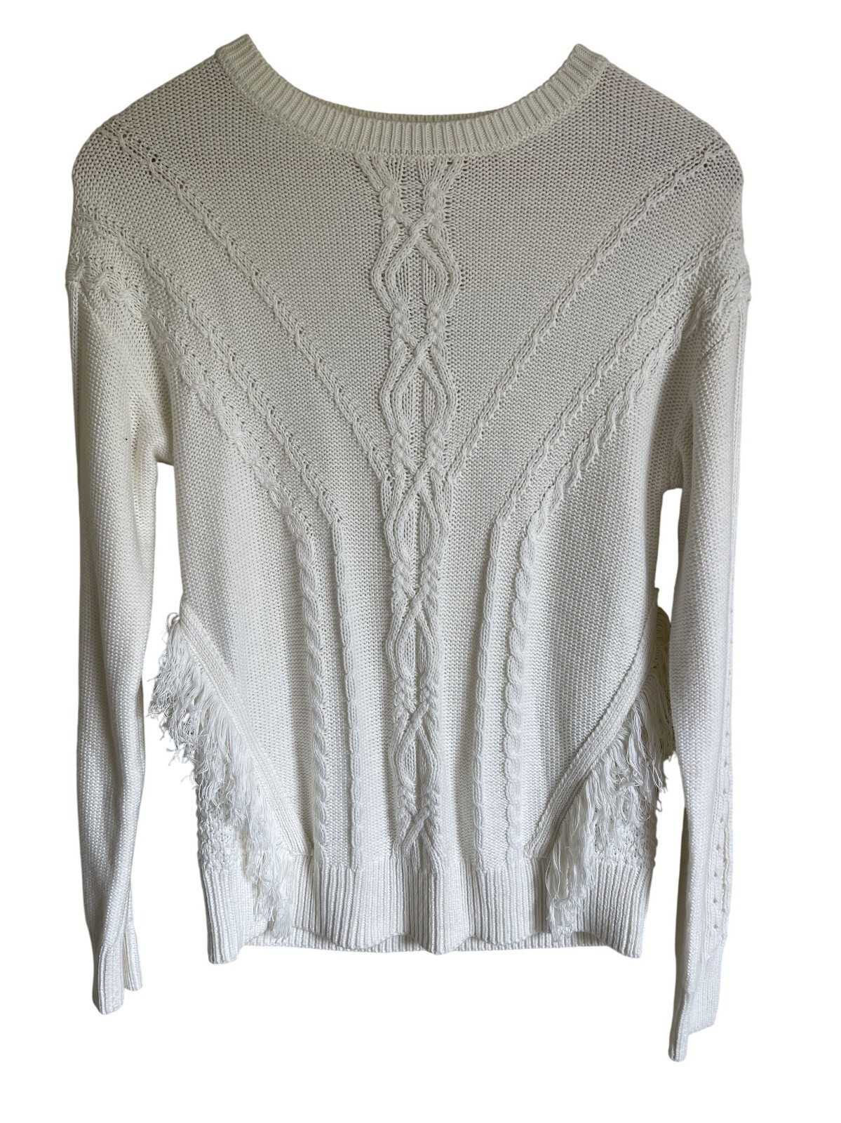 New The Limited Cream Ivory Cable Knit Pullover Crewneck Sweater MSRP $69.95