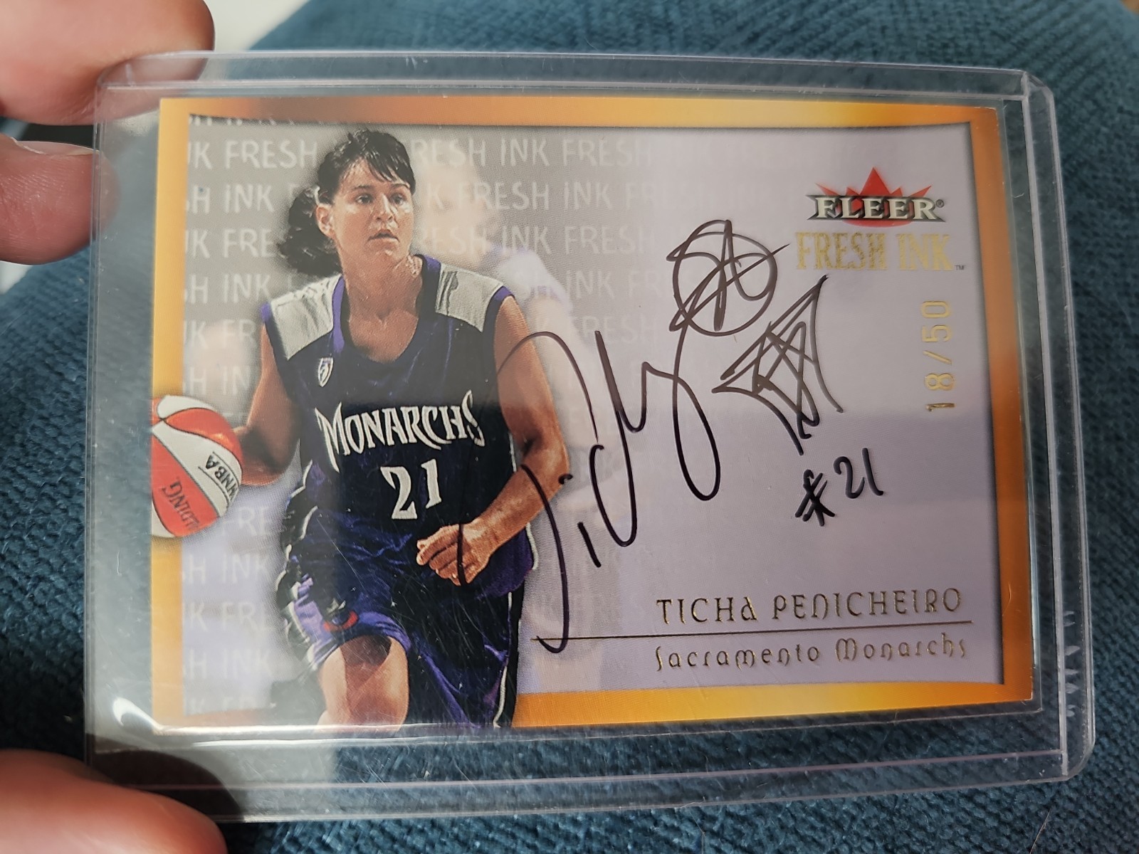2000 FLEER ULTRA WNBA TICHA PENICHEIRO FRESH INK AUTOGRAPH #18/50