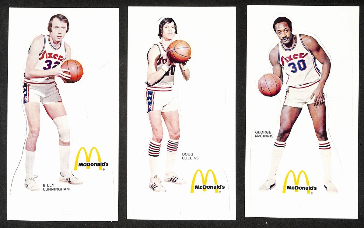 1975-76 Philadelphia 76ers McDonald\'s Set of 6 Standups Clean 208949