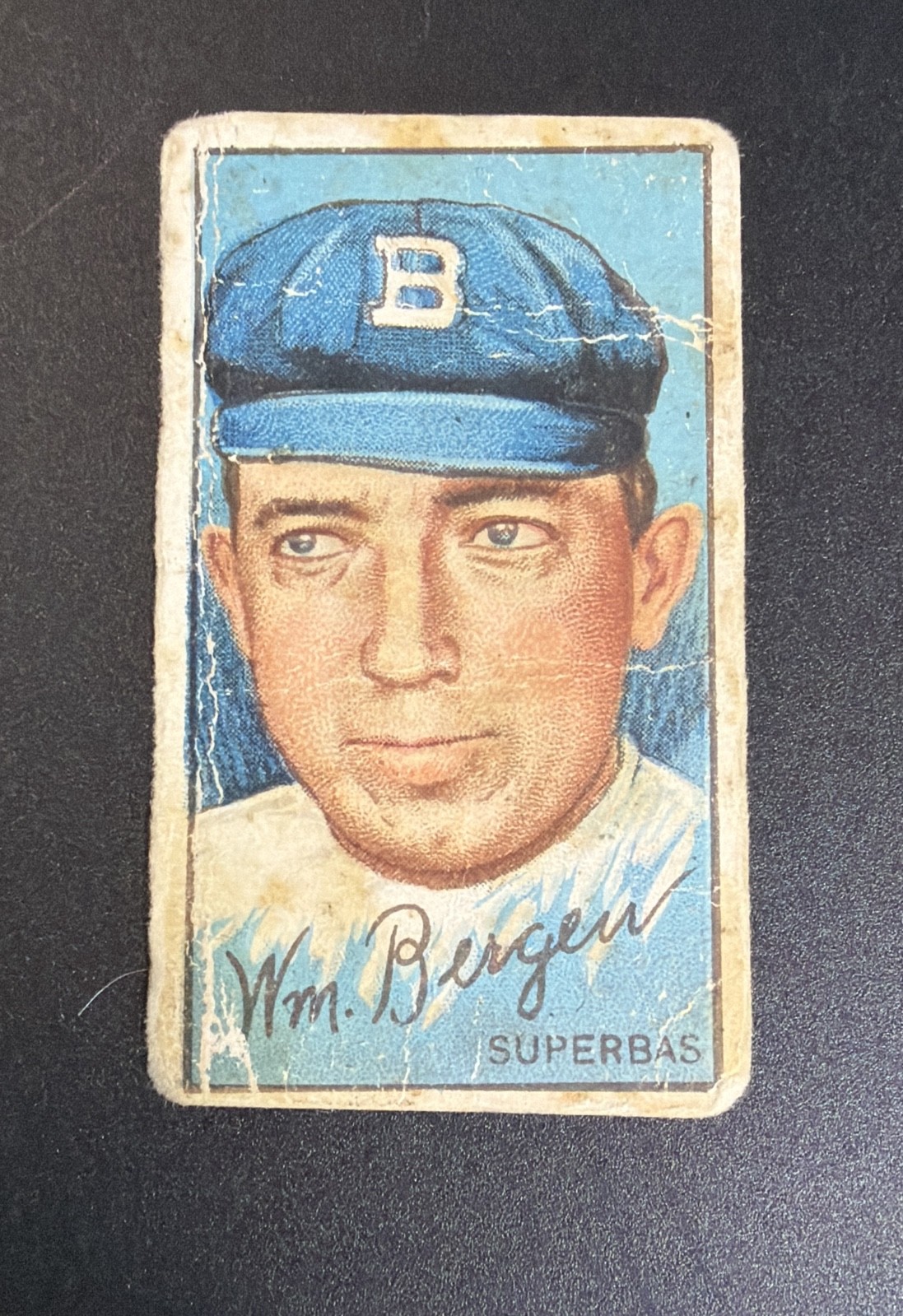 1912 T202 Hassan Triple Folder William Bergen Brooklyn Superbas Hassan Cork Tip