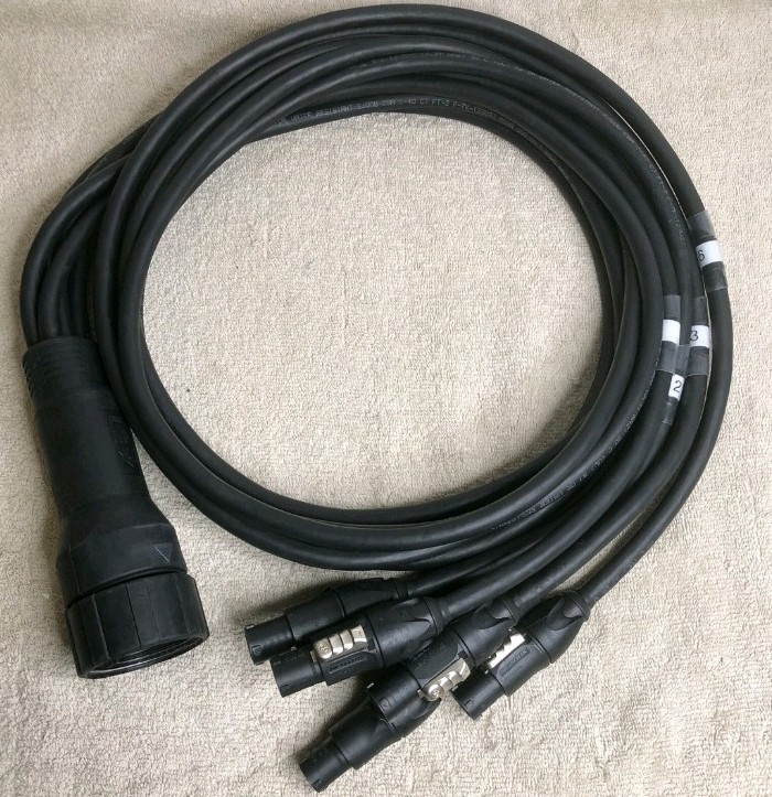 LEX SOCAPEX SOCO 19 PIN to 6ft 6 Channel PowerCon True1 Female Breakout Cable