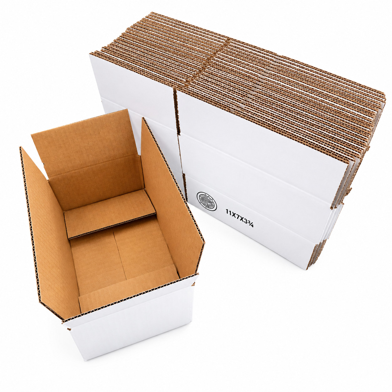 25-Pack 11 x 7 x 3 3/4” Corrugated Shipping Box 32-ECT