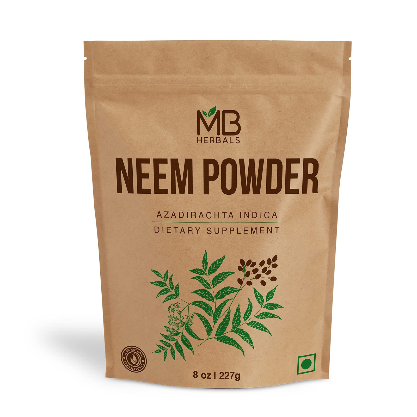 Pure Neem Powder 8 oz | 227 Gram / 0.5 LB Pure WildCrafted Neem Leaf Powder |...