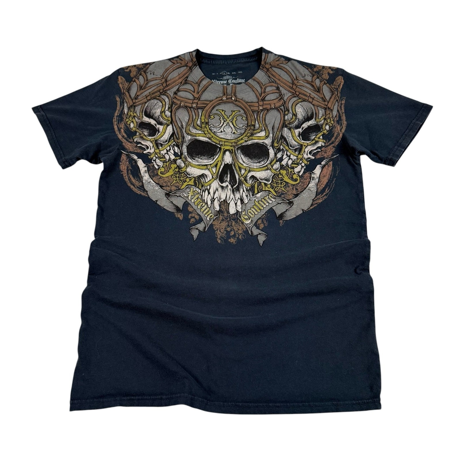 Vintage y2k Xtreme Couture Goth Grunge Skull T-shirt