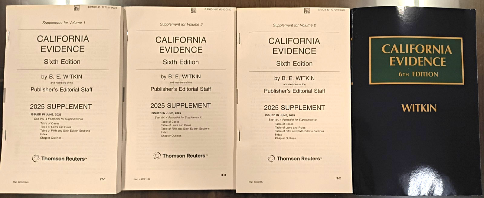 2025 California EVIDENCE 6th Witkin Pocket Parts