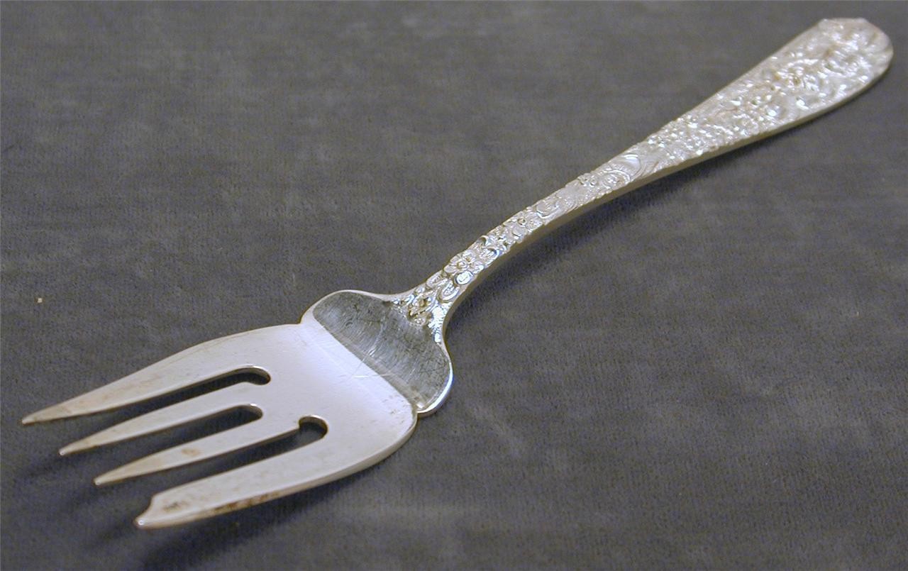 Stieff Rose Sterling Silver Individual Salad Fork 6\